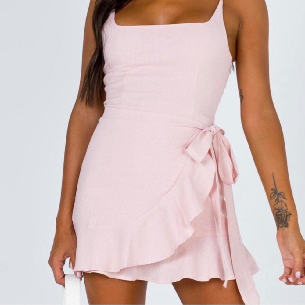 Pink Princess Polly mini wrap dress